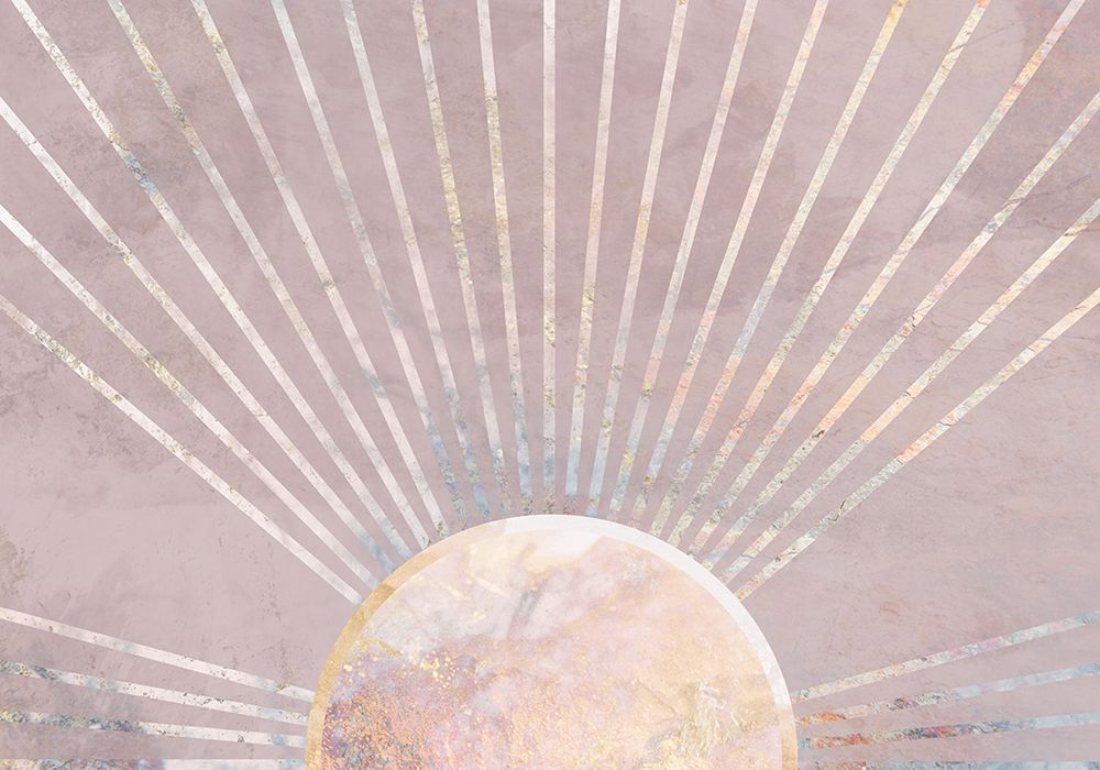 Gold Sun Rays Mural Pink art print by Sarah Manovski for $57.95 CAD