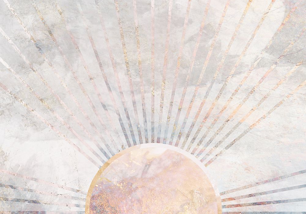 Gold Sun Rays Mural Concrete art print by Sarah Manovski for $57.95 CAD