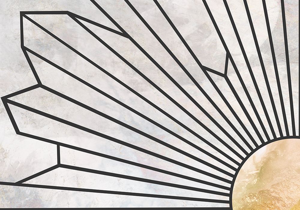 Geometric Gold Marble Sun Mural art print by Sarah Manovski for $57.95 CAD