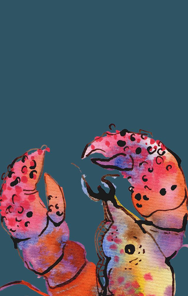 Lobster On Dark Blue art print by Ania Zwara for $57.95 CAD