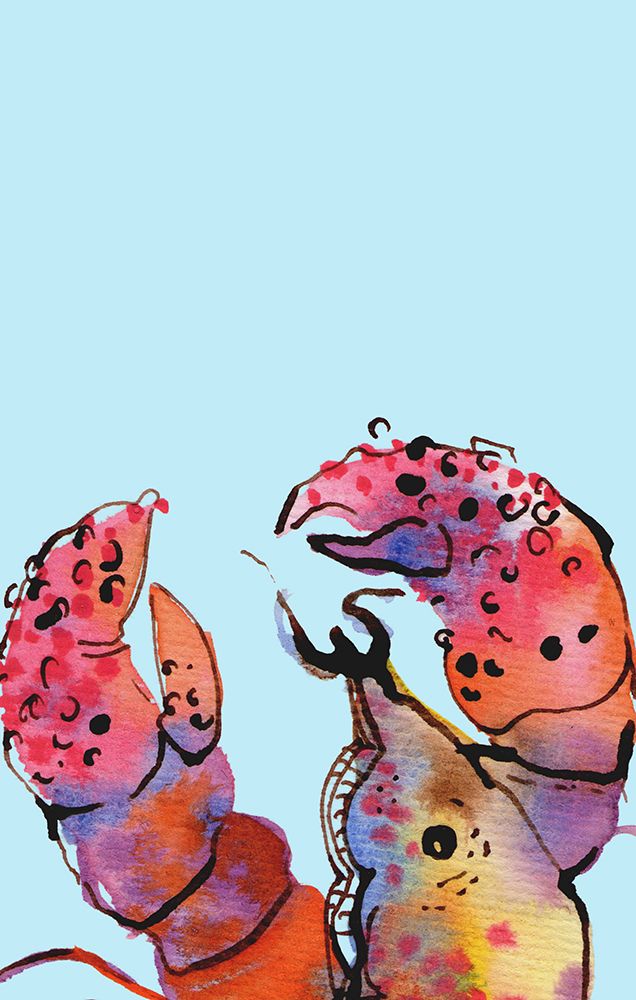 Lobster On Blue art print by Ania Zwara for $57.95 CAD