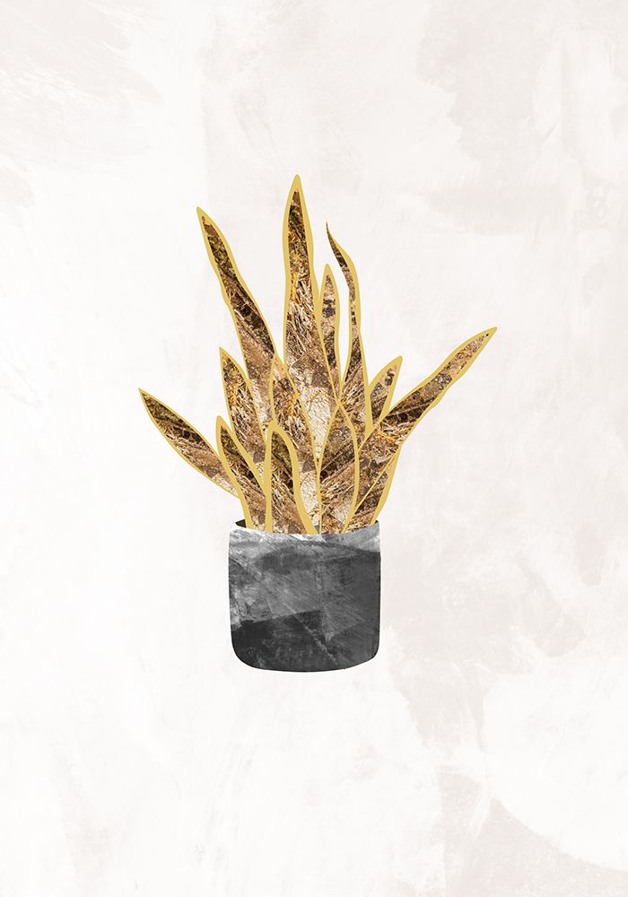 Black and gold house plant 1 art print by Sarah Manovski for $57.95 CAD