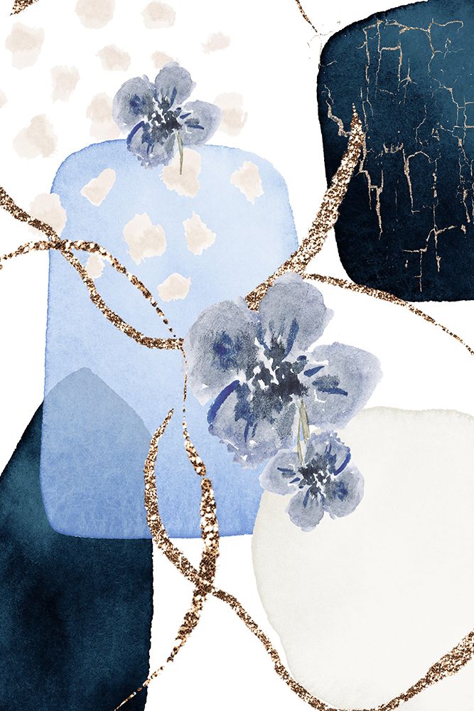 Floral Blue-1 art print by Sally Ann Moss for $57.95 CAD