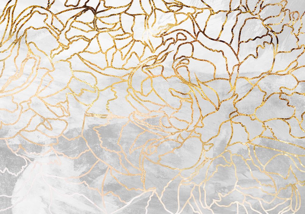 Abstract gold line art wall mural art print by Sarah Manovski for $57.95 CAD