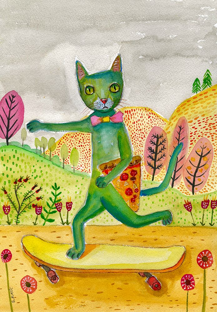 Pizza Cat art print by Sharyn Bursic for $57.95 CAD