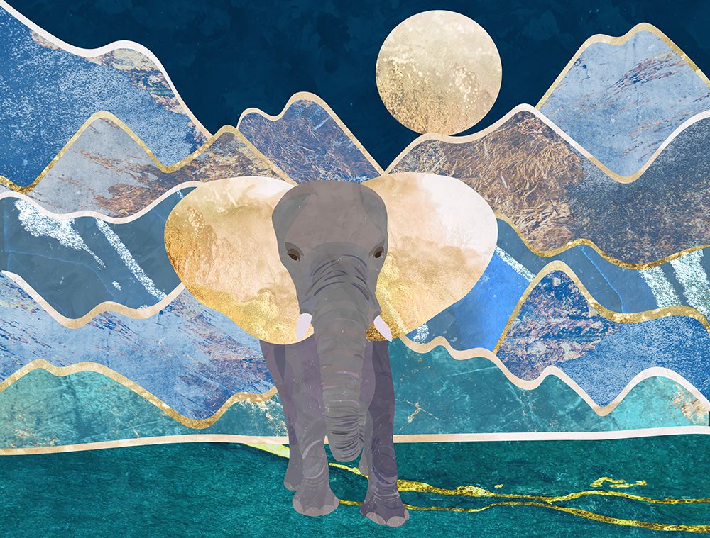 Magestic elephant mountains landscape wall mural art print by Sarah Manovski for $57.95 CAD