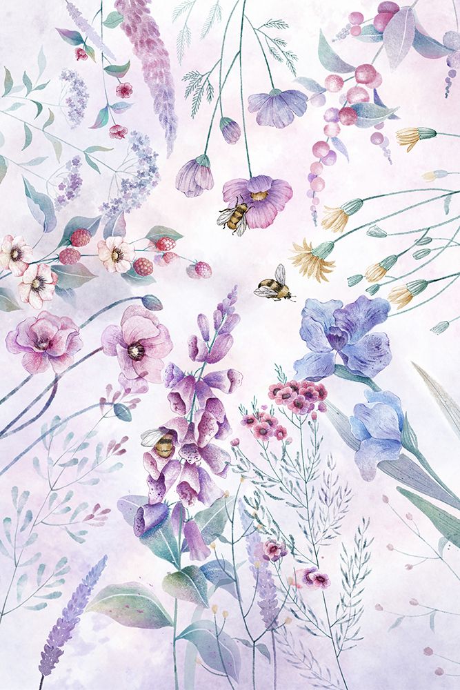 Stunning purple cottage flowers art print by Xuan Thai for $57.95 CAD