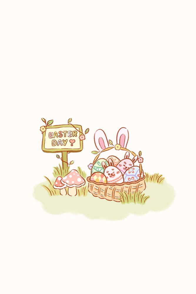 Cute Yellow Bunny Chubby Easter Eggs art print by Xuan Thai for $57.95 CAD