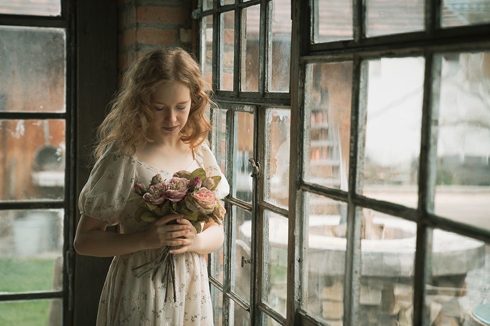The Girl With The Flowers art print by Ruth Franke for $57.95 CAD