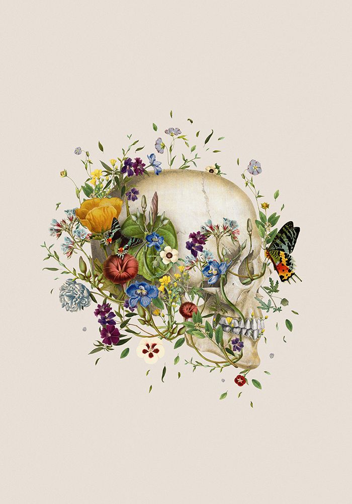 Floral skull art print by Frida Floral Studio for $57.95 CAD