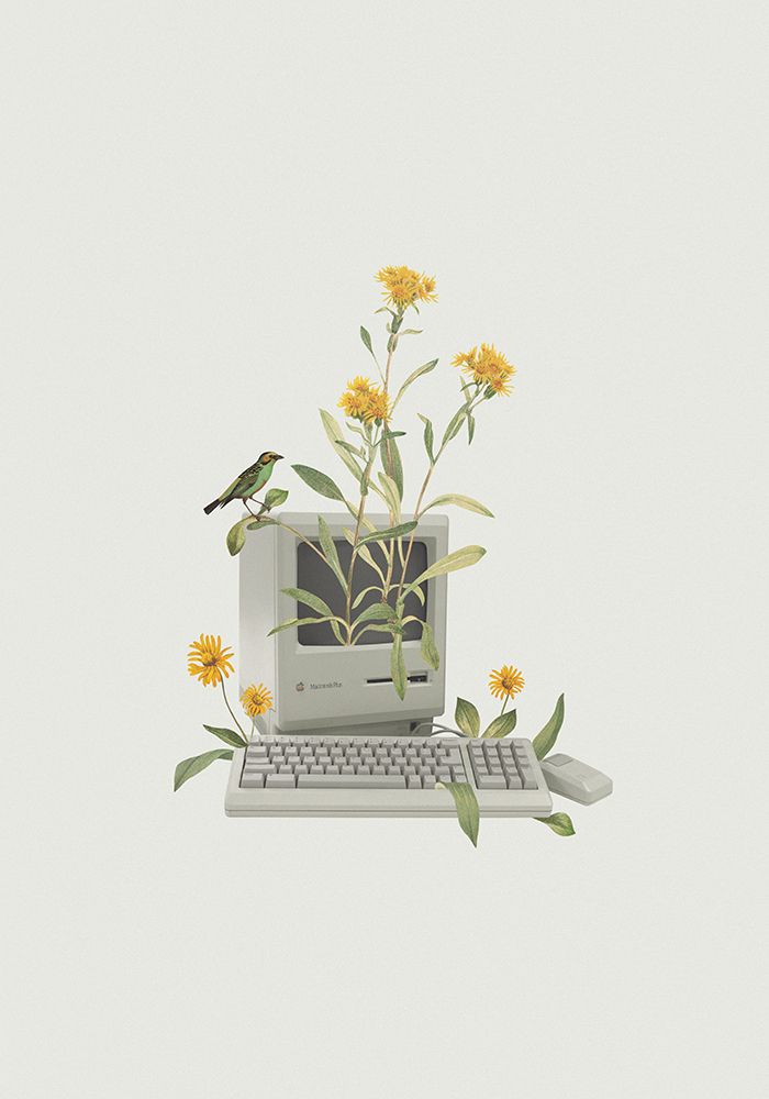 Floral vintage computer art print by Frida Floral Studio for $57.95 CAD
