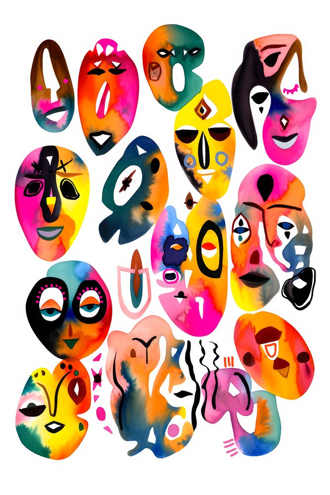 Masks art print by Treechild for $57.95 CAD