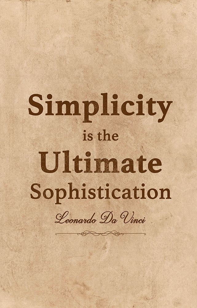 Da Vinci Quote Simplicity art print by Fadil Roze for $57.95 CAD