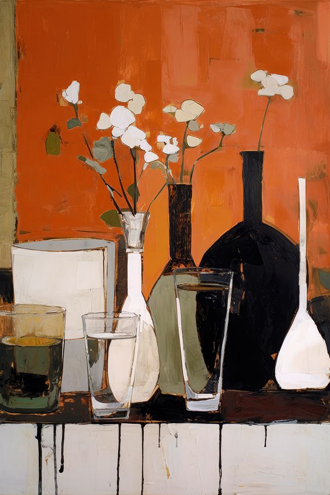 Stilllife With Glasses And Bottles art print by Treechild for $57.95 CAD