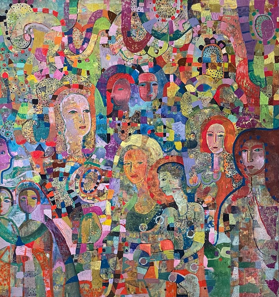 Human Tapestry Oil Paint On Panel  2022 art print by Alise Loebelsohn for $57.95 CAD