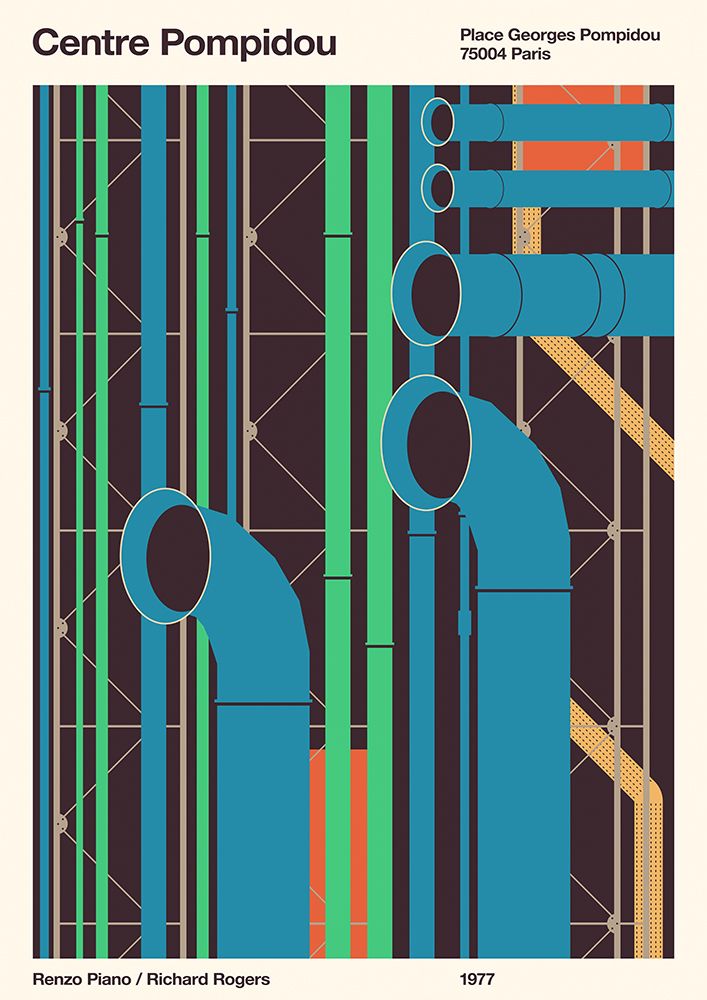 Pompidou art print by Florent Bodart for $57.95 CAD