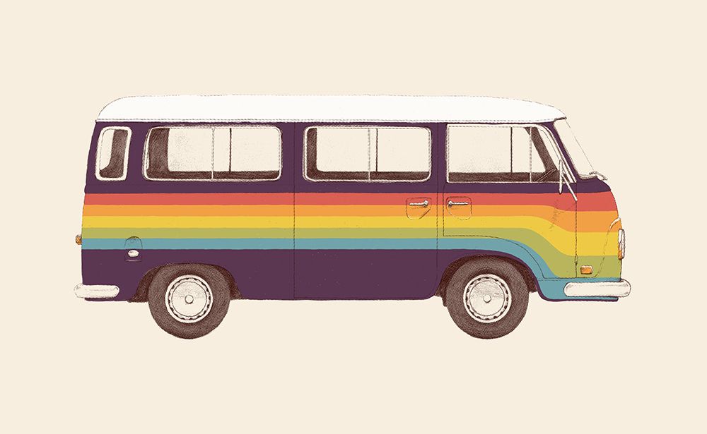 Van Rainbow art print by Florent Bodart for $57.95 CAD