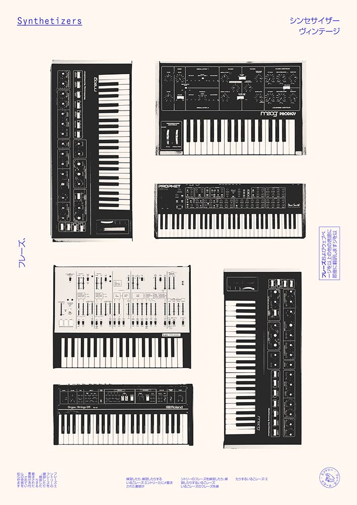 Synthetisers art print by Florent Bodart for $57.95 CAD