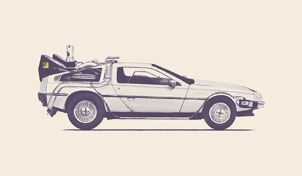 Delorean art print by Florent Bodart for $57.95 CAD
