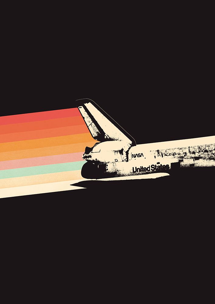 Space Ship Rainbow art print by Florent Bodart for $57.95 CAD