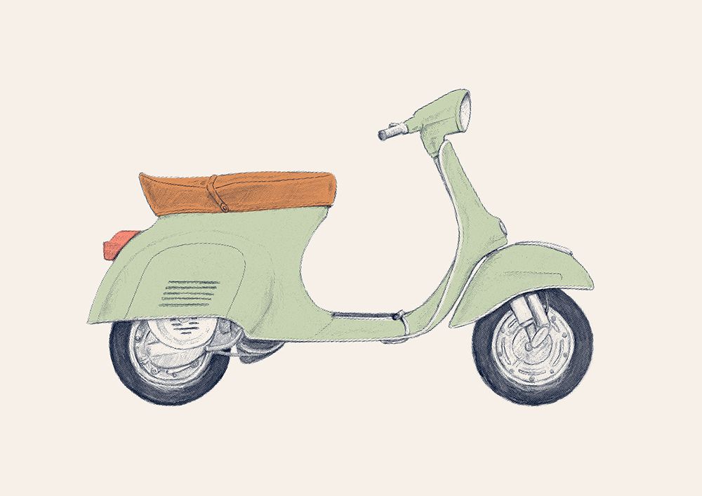 Vespa Print art print by Florent Bodart for $57.95 CAD
