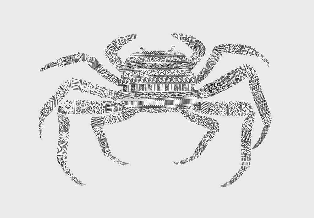 Crab Grey Poster Grey art print by Florent Bodart for $57.95 CAD