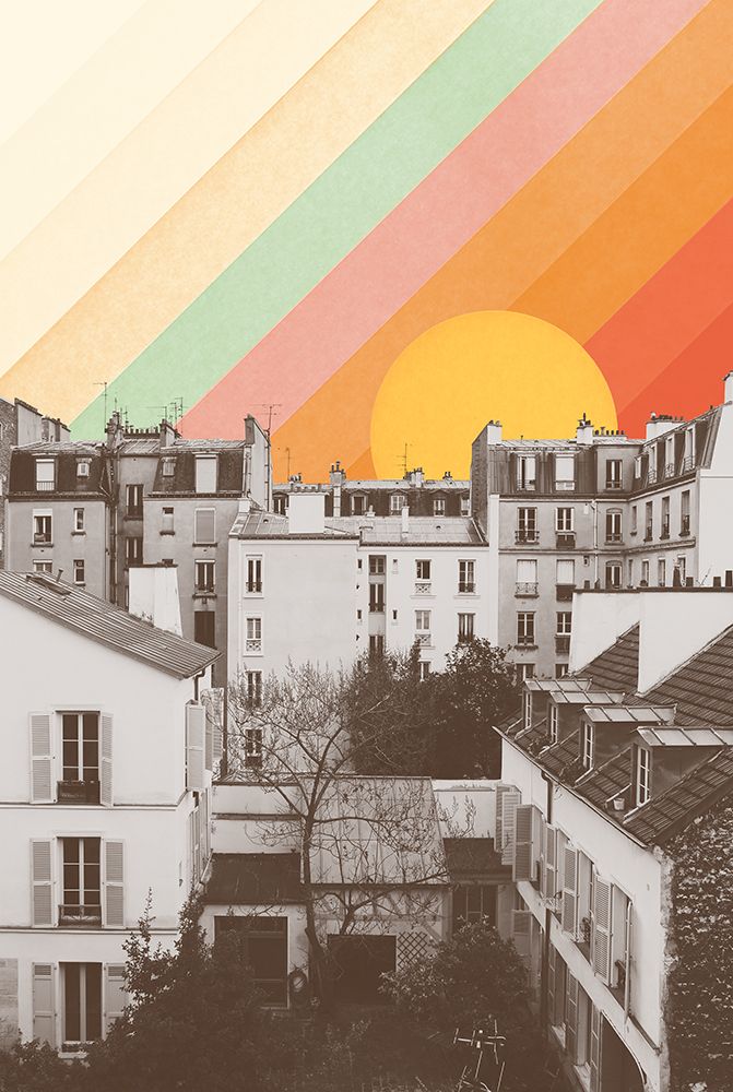 Rainbow Sky Above Paris art print by Florent Bodart for $57.95 CAD