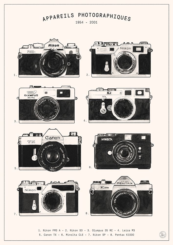 Appareils Photographiques art print by Florent Bodart for $57.95 CAD