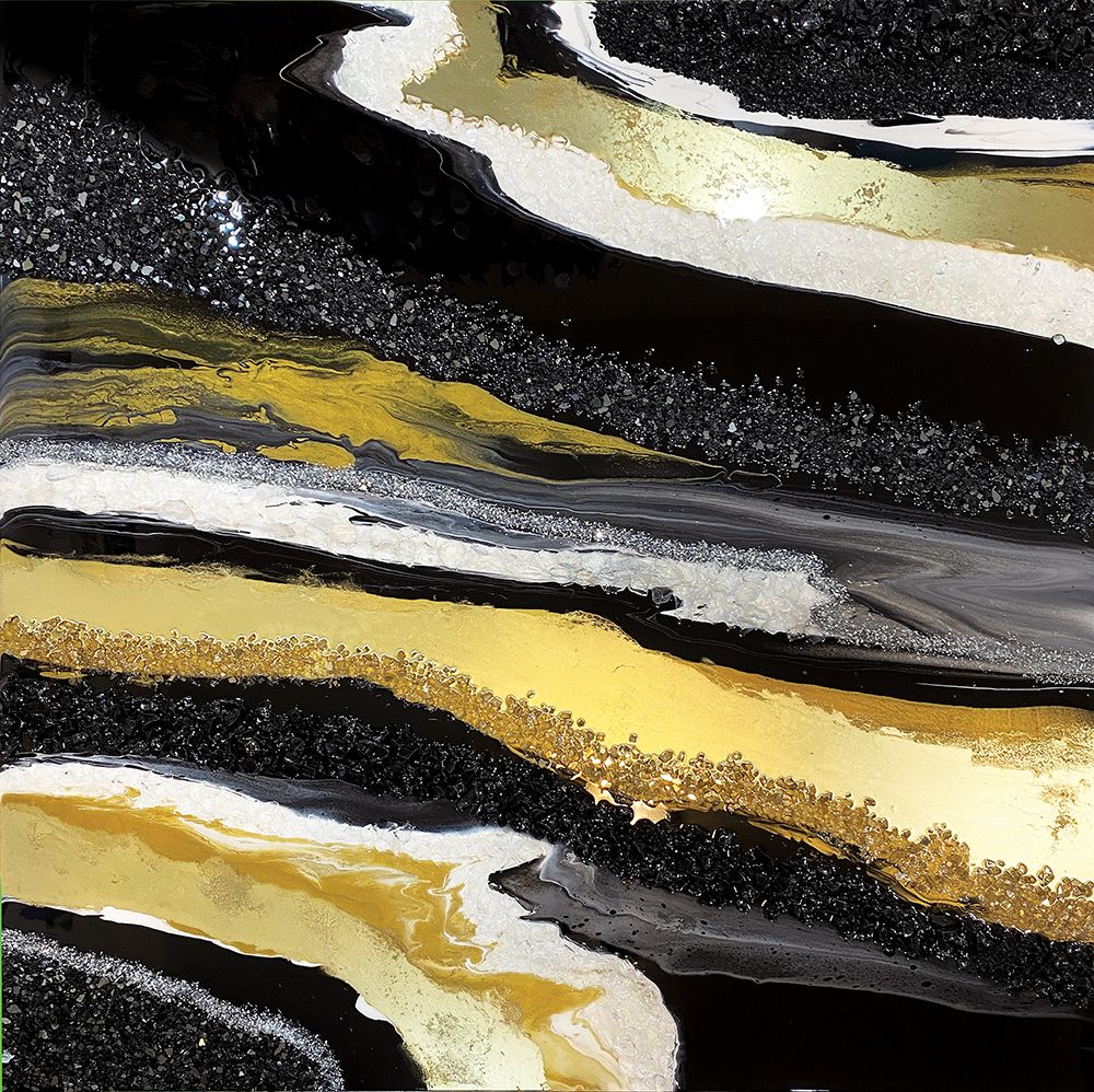 Black and Gold Agate art print by Alyson Storms for $57.95 CAD