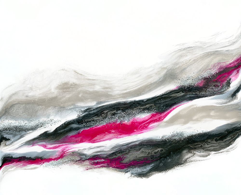 Fuschia and Silver Wave art print by Alyson Storms for $57.95 CAD