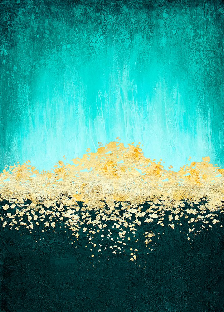 Golden Dawn Teal art print by Alyson Storms for $57.95 CAD