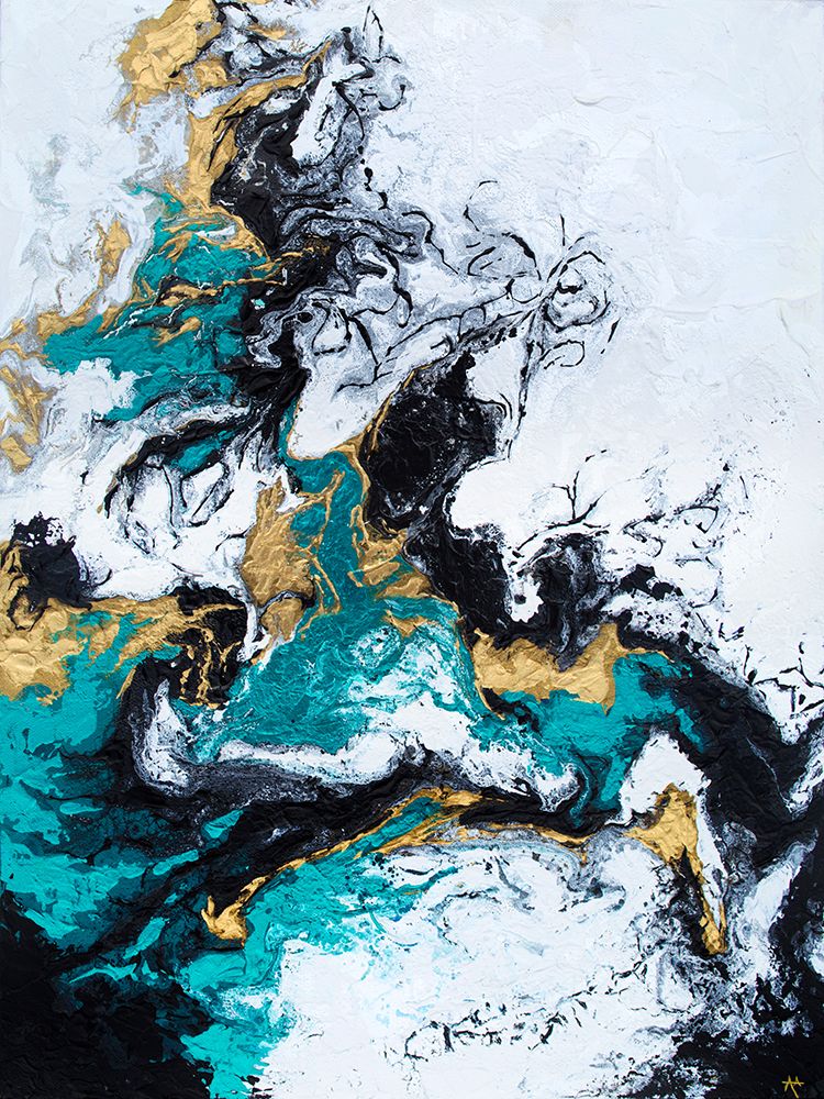 Green and Gold Smoke art print by Alyson Storms for $57.95 CAD