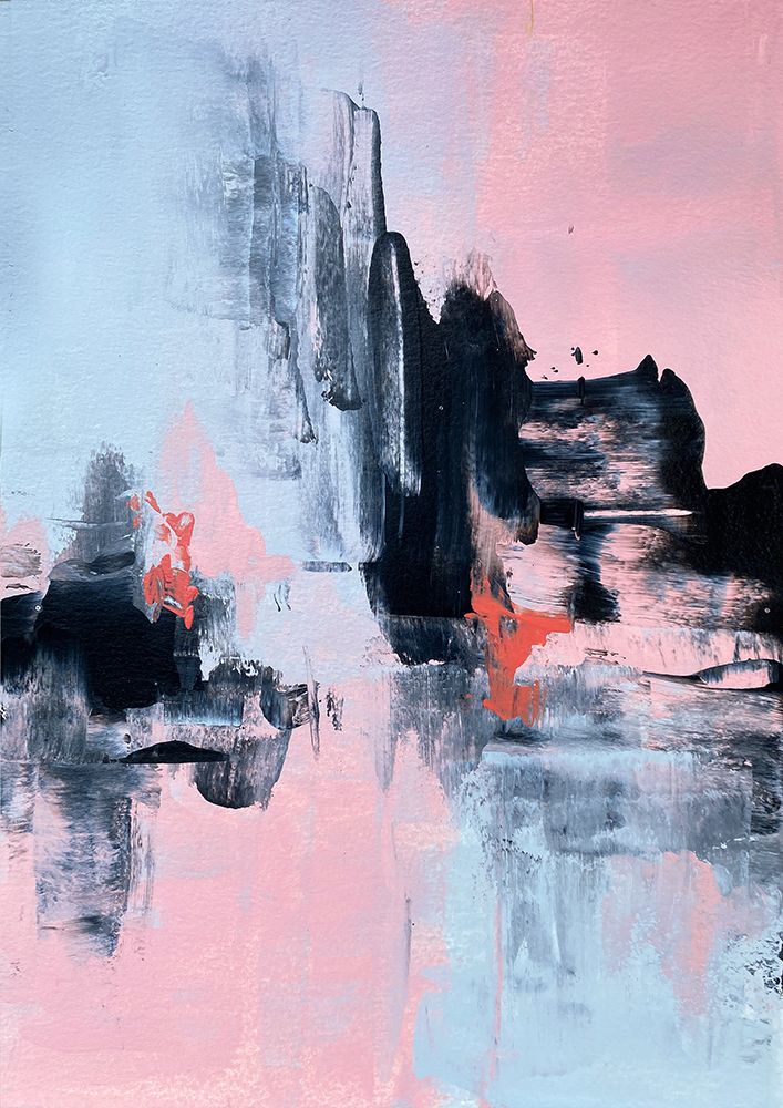 Pink and Grey Abstract 1 art print by Alyson Storms for $57.95 CAD