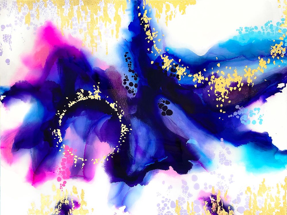 Purple Ink Blot art print by Alyson Storms for $57.95 CAD