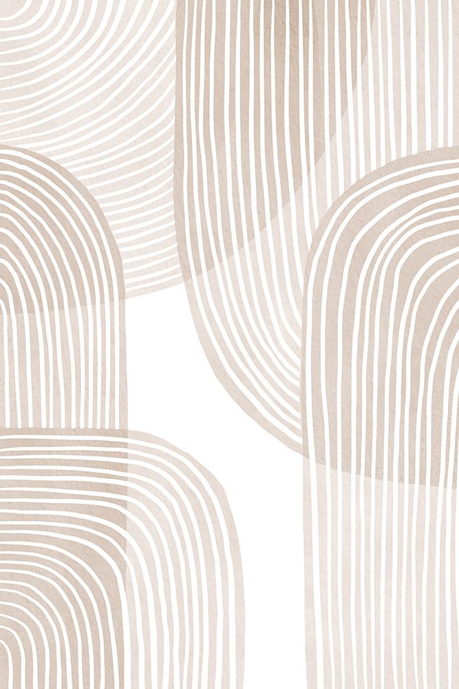 Abstract Beige Line Art art print by Nikki Thaitanom for $57.95 CAD
