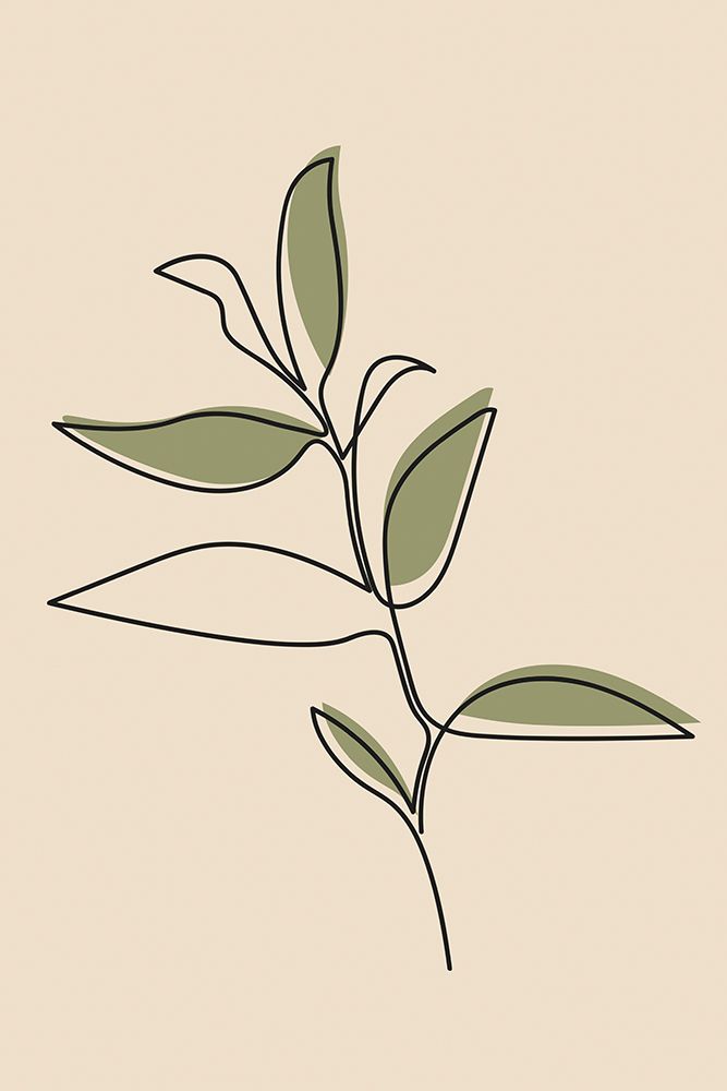 Abstract One Line Leaf Drawing I art print by Jay Stanley for $57.95 CAD