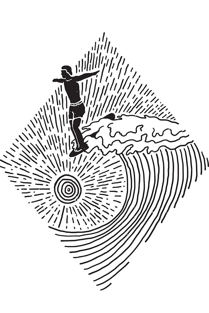 Surfer Line Drawing art print by Jay Stanley for $57.95 CAD