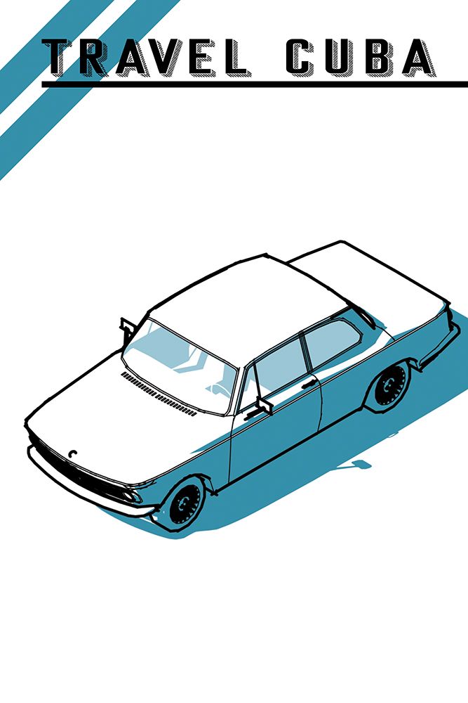 Travel Cuba Blue Car art print by Jay Stanley for $57.95 CAD