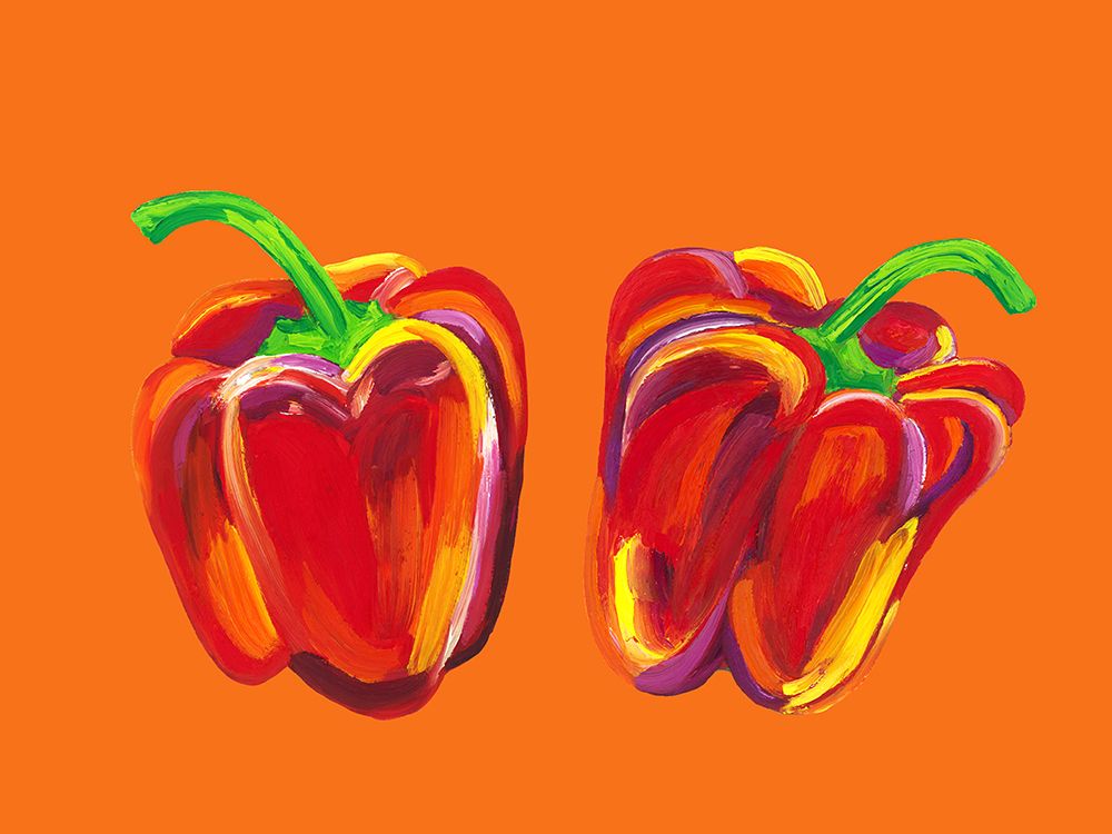 Peppers On Orange art print by Alice Straker for $57.95 CAD