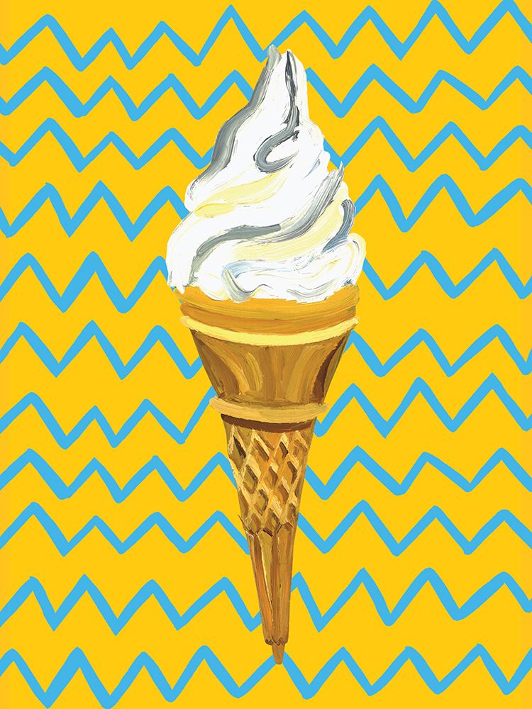 Ice Cream Yellow Zigzag art print by Alice Straker for $57.95 CAD