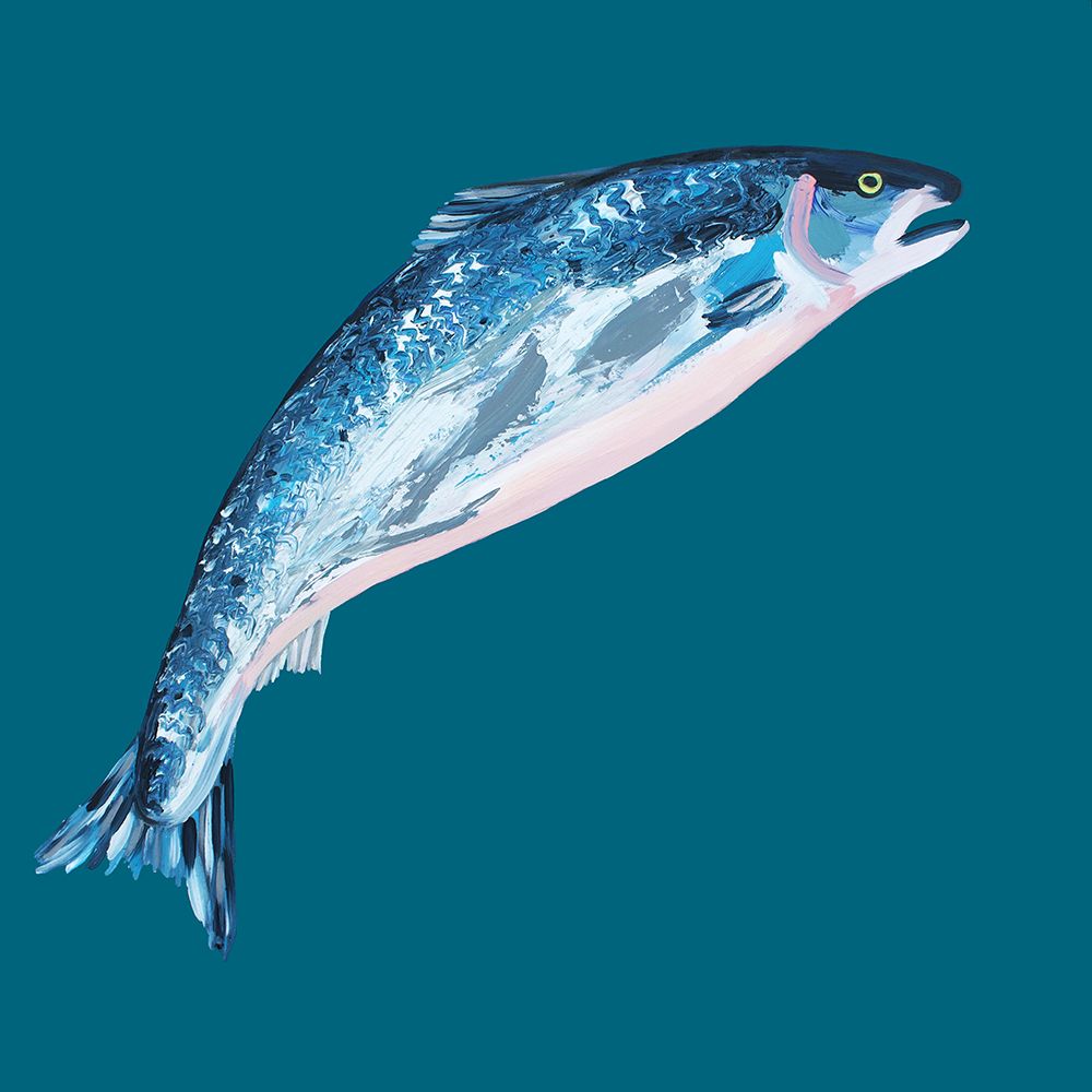 Leaping Salmon art print by Alice Straker for $57.95 CAD