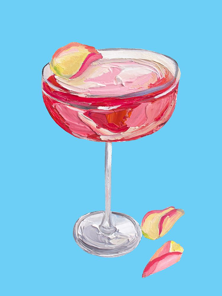 Sparkling Rose Gin Cocktail art print by Alice Straker for $57.95 CAD
