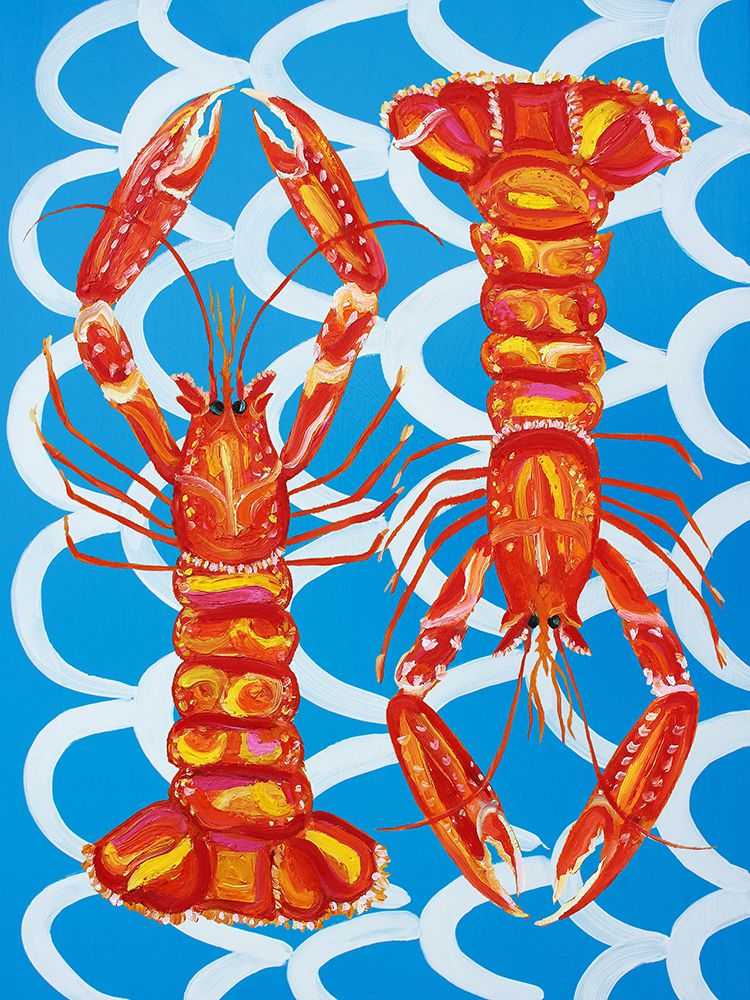 Langoustines On Blue art print by Alice Straker for $57.95 CAD