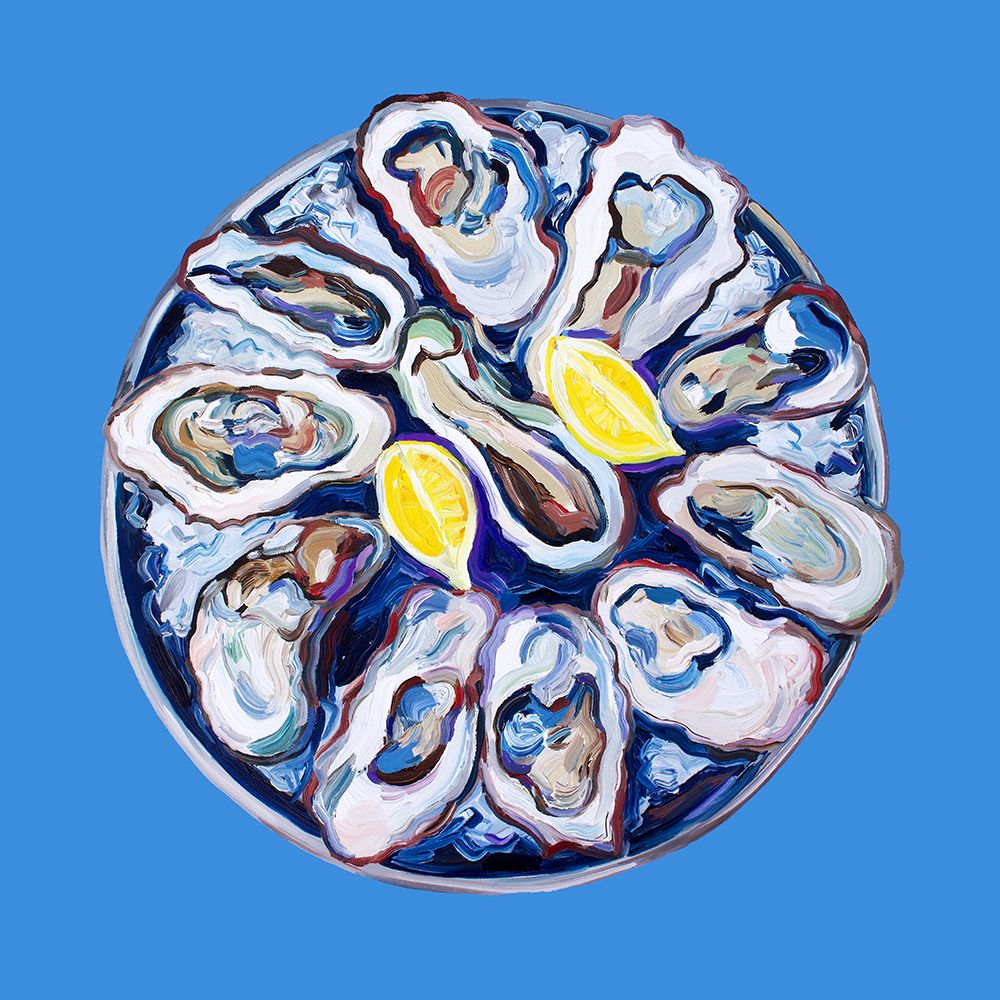 Plate of Oysters art print by Alice Straker for $57.95 CAD