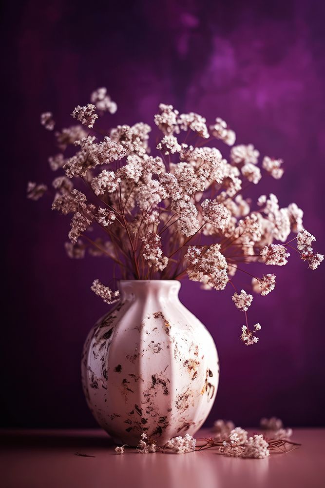 Dry Flowers On Purple Background art print by Treechild for $57.95 CAD