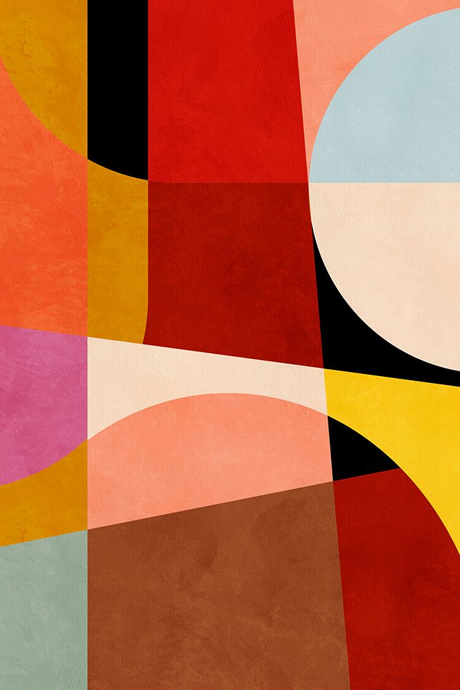 Warm Colors Bauhaus Geometry2 art print by Ana Rut Bre for $57.95 CAD