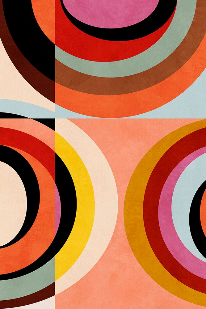 Warm Colors Bauhaus Geometry3 art print by Ana Rut Bre for $57.95 CAD
