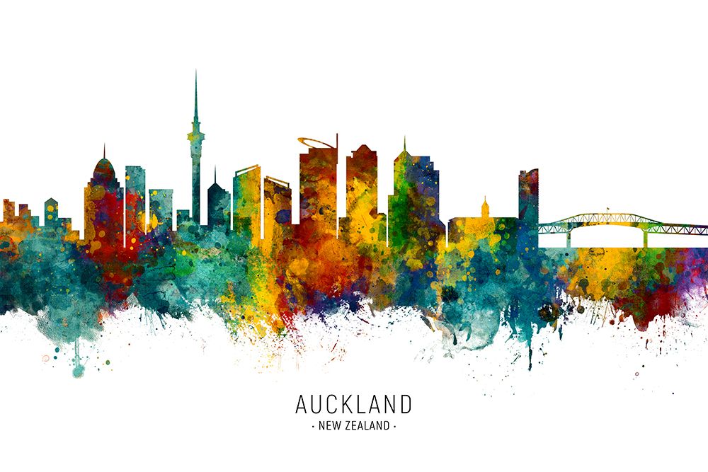 Auckland Skyline art print by Michael Tompsett for $57.95 CAD