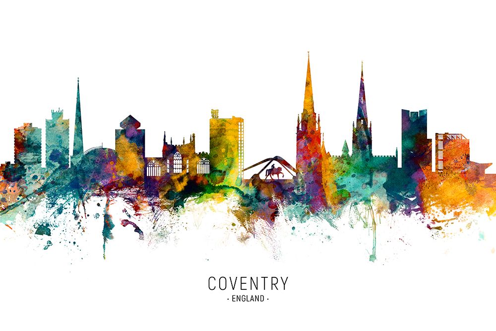 Coventry England Skyline art print by Michael Tompsett for $57.95 CAD