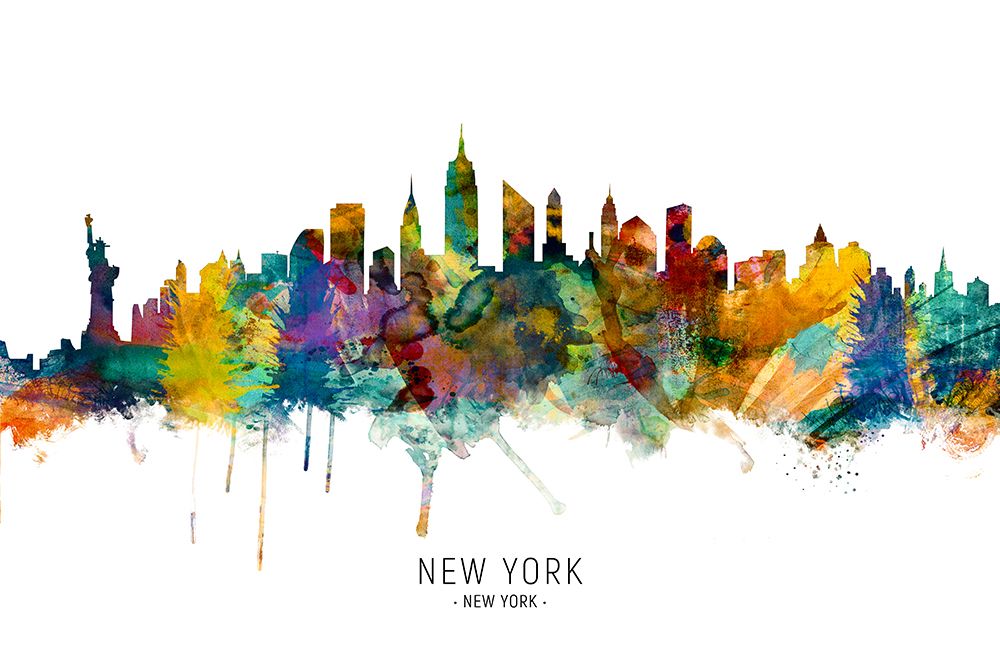 New York City Skyline art print by Michael Tompsett for $57.95 CAD